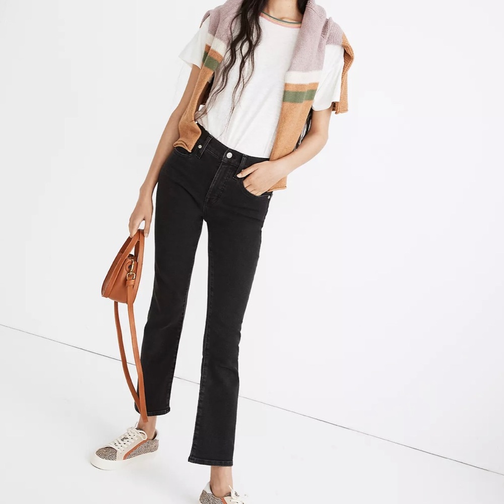 Madewell Cali Demi-Boot High Rise in Starkey Wash (Faded Black) Jeans Size 26